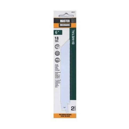Disston Reciprocating Saw Blade, 6 in, 18 TPI, Bi-Metal, General Purpose, 2-Pack 698466